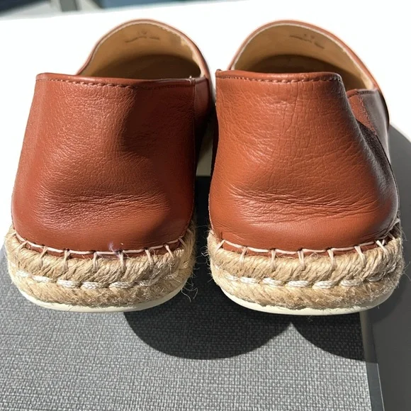 Tod’s Light Brown Leather Whipstitched Espadrilles